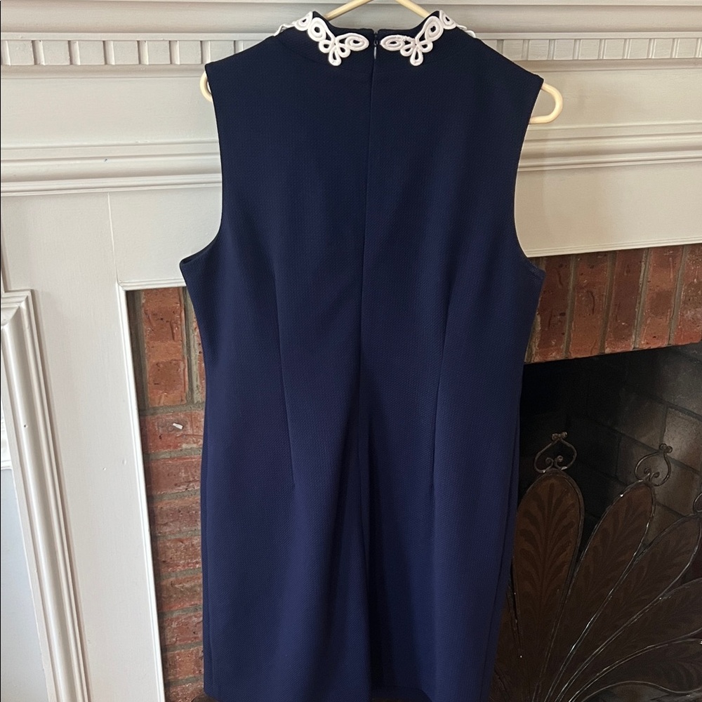 Jessica Howard Navy Mini Dress with White Embroidered Placket - Picture 4 of 8